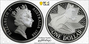 1988 $1 Aboriginal Art Ag PR70DCAM