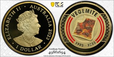 2023 $1 Vegemite Centenary Colorized PR69DCAM