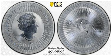 2023-P $1 Kangaroo Ag QE II Reign 1952-2022 MS69