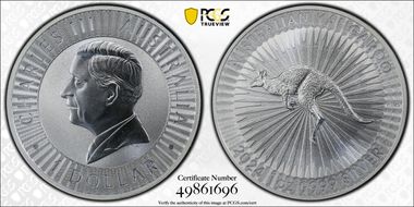 2024-P125 $1 Kangaroo Ag MS69