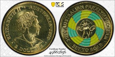 2020 $2 Paralympic Team Set to Soar - Colorized MS67