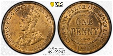 1919 (m) 1D No dots MS64RB