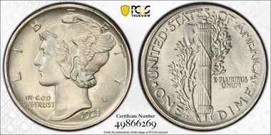 1921-D 10C MS65
