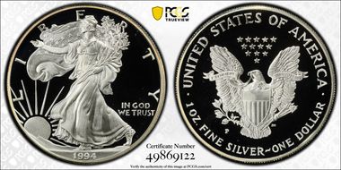 1994-P $1 Silver Eagle PR69DCAM