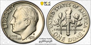 1976-S 10C PR69
