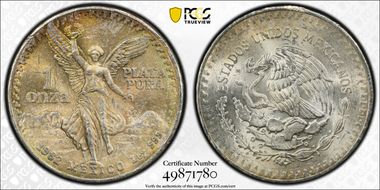 1982-Mo Onza Libertad Ag MS63