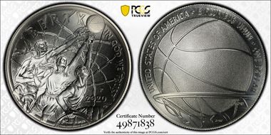 2020-P $1 Basketball Hall of Fame MS70