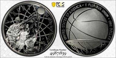 2020-P $1 Basketball Hall of Fame PR70DCAM