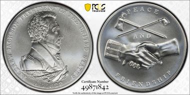 (2020) Medal Andrew Jackson "1829" Silver Matte Finish MS70