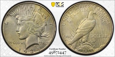 1934-S $1 AU55