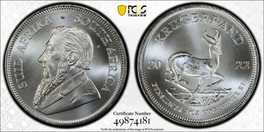 2022 1 Rand Krugerrand Silver MS65