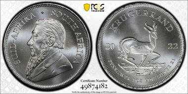 2022 1 Rand Krugerrand Silver MS67