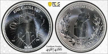 "2001" 1 oz  Fantasy John Wick Continental Coin .999 Fine Silver MS68