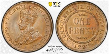 1927 (m) 1D English obverse MS63BN