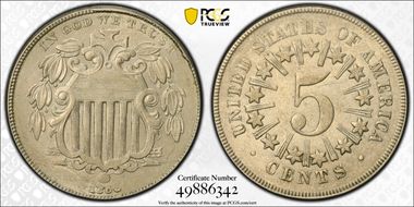 1866 5C AU50