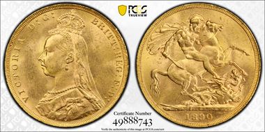 1890 Sov S-3866B 2nd Obv Wide O MS64