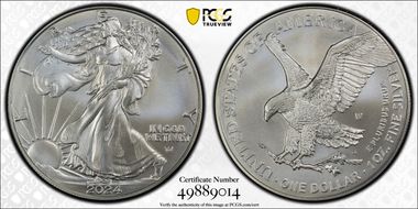 2024-W $1 Burnished Silver Eagle First Strike SP70