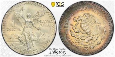 1987-Mo Onza Libertad Ag MS64
