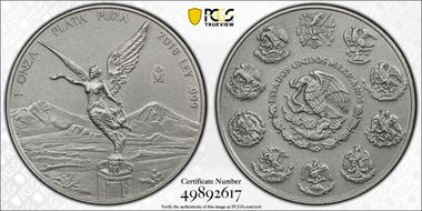 2018-Mo Onza Libertad Ag - Antiqued SP70