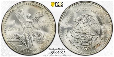 1991-Mo Onza Libertad Ag T1 - PLATA PURA MS67