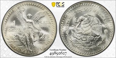 1991-Mo Onza Libertad Ag T1 - PLATA PURA MS67