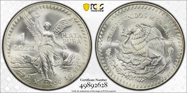1991-Mo Onza Libertad Ag T1 - PLATA PURA MS69