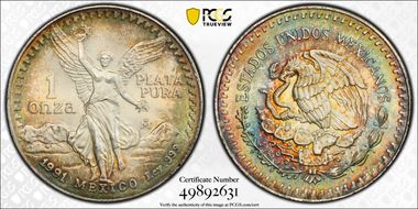 1991-Mo Onza Libertad Ag T1 - PLATA PURA MS68