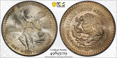 1983-Mo Onza Libertad Ag MS68