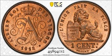 1912 1C KM-76 DES BELGES MS65RD