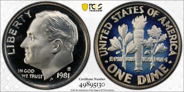 1981-S 10C Type 2 PR69DCAM