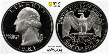 1981-S 25C Type 1 PR69DCAM