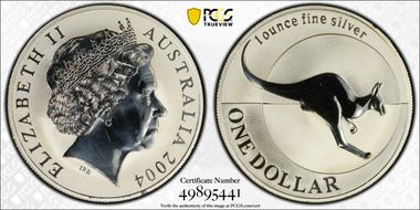 2004 $1 Kangaroo Ag MS69