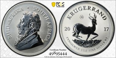 2017 KRand 50th Anniv. Krugerrand MS69