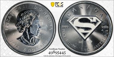 2016 $5 Superman MS65
