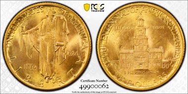 1926 $2.50 Sesquicentennial MS65