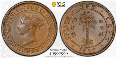 1870 1C KM-92 MS63BN