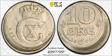 1921 HCN GJ 10 Øre AU55