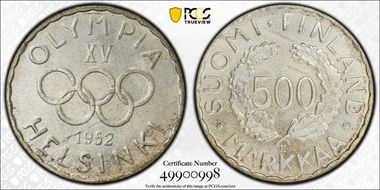 1952-H 500 Mar Olympic Games MS65