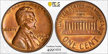 1964-D 1C AU58BN