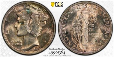 1945-S 10C Micro S MS66