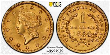 1854 G$1 Type 1 MS62
