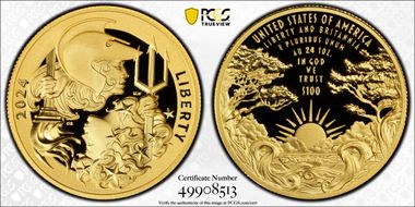 2024-W $100 Liberty & Britannia Au First Strike PR70DCAM