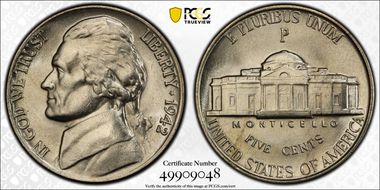 1942-P 5C Silver MS64