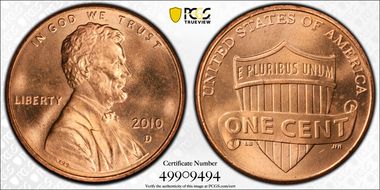 2010-D 1C Shield MS67RD