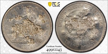 1874-S T$1 Chopmarked N1