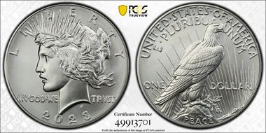 2023 $1 Peace Dollar MS70