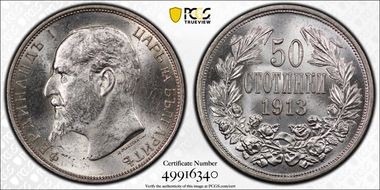 1913 50 St KM-30  Ag MS64