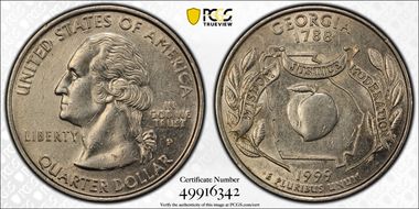 1999-P 25C Georgia AU53