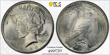 1924 $1 MS66