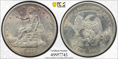 1875-S T$1 AU58